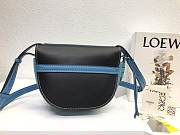 LOEWE Small Gate bag in soft calfskin (Blue_Black) 321.54.T20 - 2