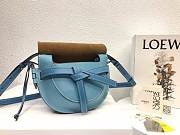 LOEWE Small Gate bag in soft calfskin (Blue_Black) 321.54.T20 - 4