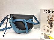 LOEWE Small Gate bag in soft calfskin (Blue_Black) 321.54.T20 - 1