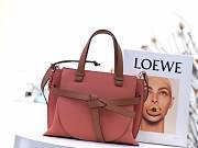 LOEWE Small Gate Top Handle bag in soft grained calfskin (Shrimp Powder_Lychee) 321.12.U61 - 1