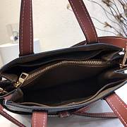 LOEWE Small Gate Top Handle bag in soft grained calfskin (Wool Green Grid)  321.12.U61 - 4