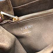 LOEWE Small Gate Top Handle bag in soft grained calfskin (Wool Green Grid)  321.12.U61 - 6
