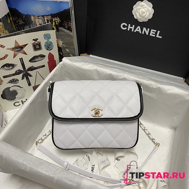 CHANEL Small Messenger Bag (White_Black) AS2447 B05440 94305 - 1