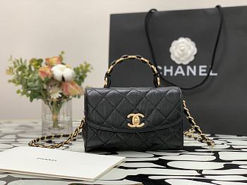 CHANEL Mini Flap Bag With Top Handle (Black) AS2477 B05514 94305