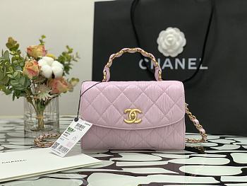 CHANEL Mini Flap Bag With Top Handle (Pink) AS2477 B05514 94305