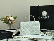 CHANEL Mini Flap Bag With Top Handle (White) AS2477 B05514 10601 - 5