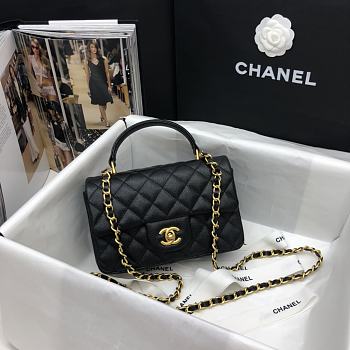 Chanel Mini Flap Bag With Top Handle (Black) AS2431 B05607 94305