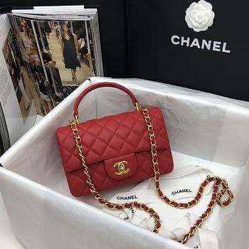 Chanel Mini Flap Bag With Top Handle (Red) AS2431 B05607 10601