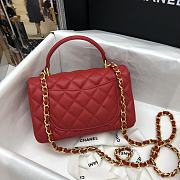Chanel Mini Flap Bag With Top Handle (Red) AS2431 B05607 10601 - 4