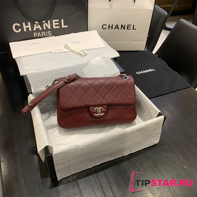 Chanel Large Classic Handbag (Burgundy) A58600 Y04059 NC635 - 1