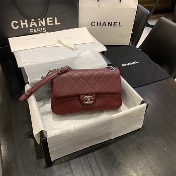 Chanel Large Classic Handbag (Burgundy) A58600 Y04059 NC635