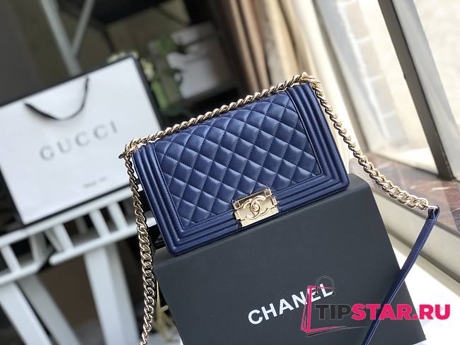 CHANEL Boy Chanel Handbag (Dark Blue) A67086 B02264 N5947 - 1