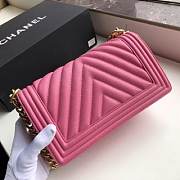CHANEL V Boy Chanel Handbag (Dark Pink) - 5