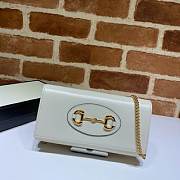 GUCCI Horsebit 1955 wallet with chain (White) 621888 - 1