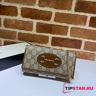 GUCCI Horsebit 1955 wallet with chain (GG Supreme) ‎621892 92TCG 8563 - 1