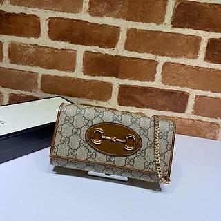 GUCCI Horsebit 1955 wallet with chain (GG Supreme) ‎621892 92TCG 8563