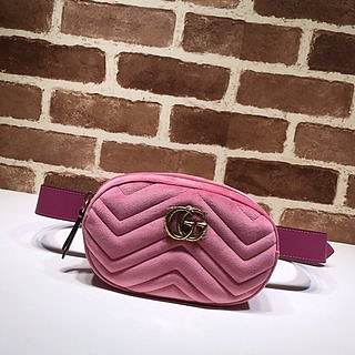 GUCCI GG Marmont matelassé leather belt bag (Pink Velvet) 476434