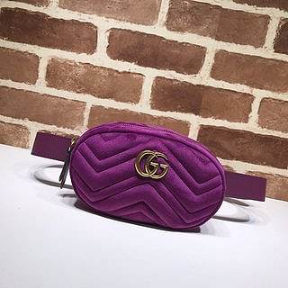 GUCCI GG Marmont matelassé leather belt bag (Purple Velvet) 476434