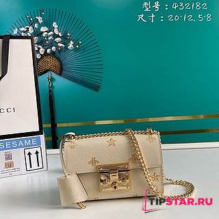 GUCCI Padlock Bee Star Small Shoulder Bag (White Leather) ‎524405 DJ2RG 8963 - 1