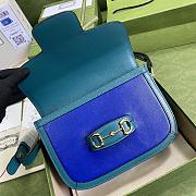 GUCCI Horsebit 1955 Shoulder Bag (Blue_Green) 602204 - 3