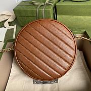 GUCCI GG Marmont mini round shoulder bag (Brown) 550154 - 2