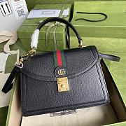 GUCCI Ophidia small top handle bag with web (Black leather) ‎651055 DJ2DX 1060 - 1