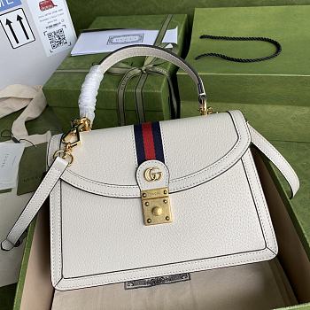 GUCCI Ophidia small top handle bag with web (White leather) ‎651055 DJ2DX 8454
