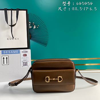 GUCCI Horsebit 1955 small shoulder bag (Brown leather) 645454 1DB0G 2361