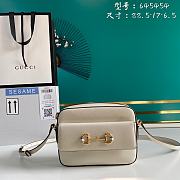 GUCCI Horsebit 1955 small shoulder bag (White leather) 645454 1DB0G 9022 - 1