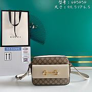 GUCCI Horsebit 1955 small shoulder bag (White leather details) 645454 92TCG 9761 - 1