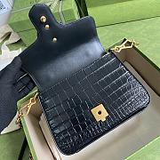 GUCCI GG Marmont mini top handle bag (Black Crocodile Pattern) 547260 - 5