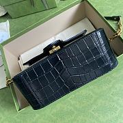 GUCCI GG Marmont mini top handle bag (Black Crocodile Pattern) 547260 - 2