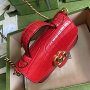 GUCCI GG Marmont mini top handle bag (Red Crocodile Pattern) 547260 - 6