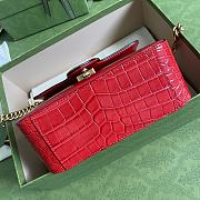 GUCCI GG Marmont mini top handle bag (Red Crocodile Pattern) 547260 - 4
