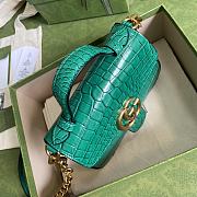 GUCCI GG Marmont mini top handle bag (Green Crocodile Pattern) 547260 - 5