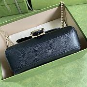 GUCCI Dollar Calfskin Interlocking G Small Crossbody Bag (Black leather) 607720 - 6