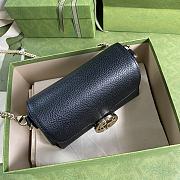 GUCCI Dollar Calfskin Interlocking G Small Crossbody Bag (Black leather) 607720 - 4