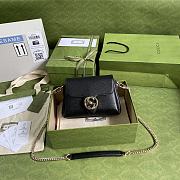 GUCCI Dollar Calfskin Interlocking G Small Crossbody Bag (Black leather) 607720 - 1