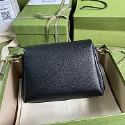GUCCI Dollar Calfskin Interlocking G Small Crossbody Bag (Black leather) 607720 - 5