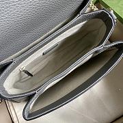 GUCCI Dollar Calfskin Interlocking G Small Crossbody Bag (Gray leather) 607720 - 2