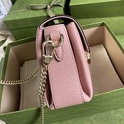 GUCCI Dollar Calfskin Interlocking G Small Crossbody Bag (Pink leather) 607720 - 3
