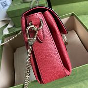 GUCCI Dollar Calfskin Interlocking G Small Crossbody Bag (Red leather) 607720 - 2