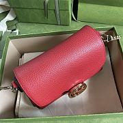 GUCCI Dollar Calfskin Interlocking G Small Crossbody Bag (Red leather) 607720 - 3