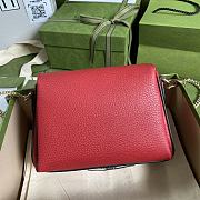 GUCCI Dollar Calfskin Interlocking G Small Crossbody Bag (Red leather) 607720 - 4