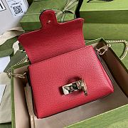 GUCCI Dollar Calfskin Interlocking G Small Crossbody Bag (Red leather) 607720 - 5