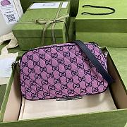 GUCCI GG Marmont Multicolour small shoulder bag (Pink_Blue canvas) ‎447632 2UZCN 5279 - 2