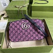 GUCCI GG Marmont Multicolour small shoulder bag (Pink_Blue canvas) ‎447632 2UZCN 5279 - 1