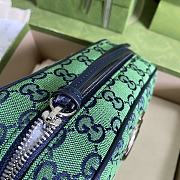 GUCCI GG Marmont Multicolour small shoulder bag (Green_Blue canvas) ‎447632 2UZCN 3368 - 5