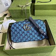 GUCCI GG Marmont Multicolour small shoulder bag (Light Blue_Blue canvas) ‎‎447632 2UZCN 4164 - 1