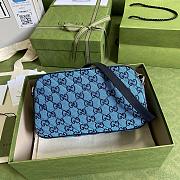 GUCCI GG Marmont Multicolour small shoulder bag (Light Blue_Blue canvas) ‎‎447632 2UZCN 4164 - 6